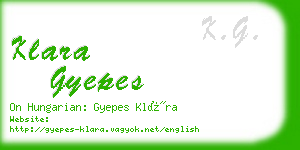 klara gyepes business card